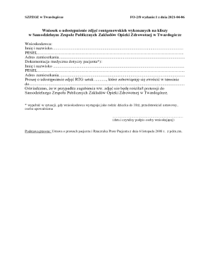 Medical X-Ray Image Access Request Form