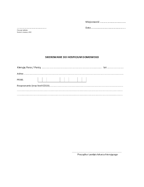 Polish Hospice Referral Form