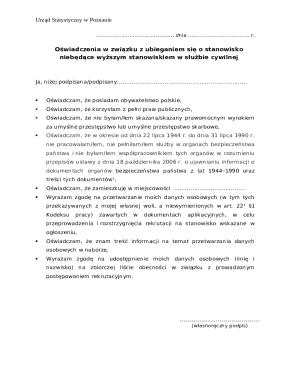 Polish Civil Service Application Form