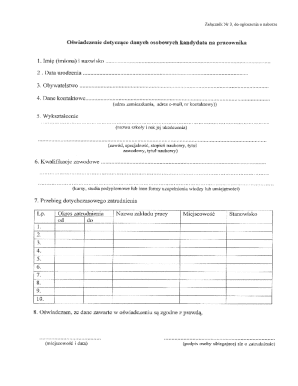 Employee Personal Data Declaration Form
