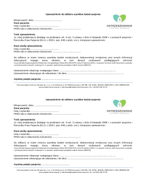 Patient Authorization Form