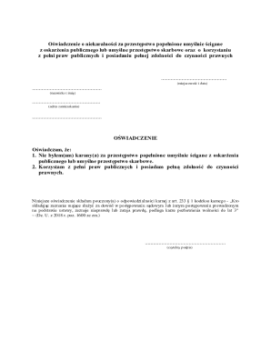 Polish Criminal Record Declaration