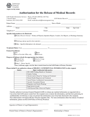 Authorization for Release of Medical Records