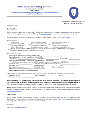 2025 Tax Preparation Checklist