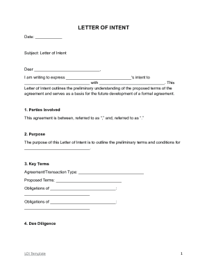 Letter of Intent Template