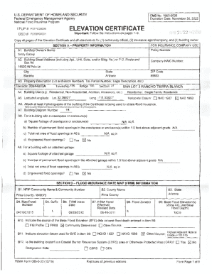FEMA Elevation Certificate - Blank Fillable Template | Fill Out, Print ...