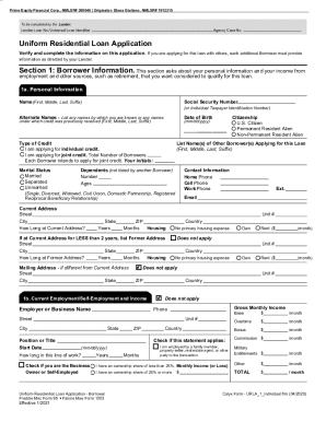 Uniform Residential Loan Application
