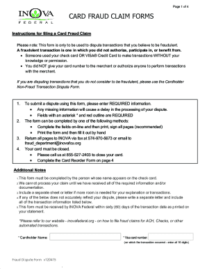 Card Fraud Claim Form