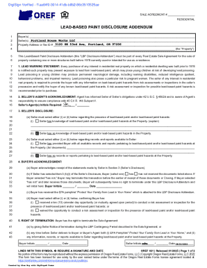 Lead-Based Paint Disclosure Addendum