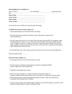 Stud Service Contract