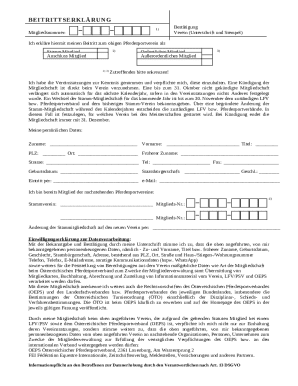 Austrian Horse Sports Club Membership Form