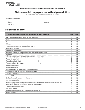 Health Travel Evaluation Form Part 2