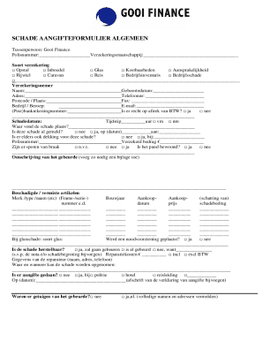 Dutch Insurance Claim Form