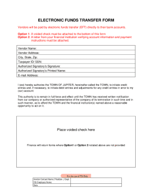 Electronic Funds Transfer Form