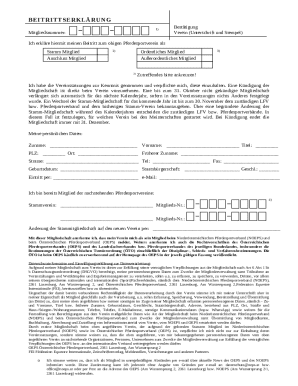 Austrian Horse Sports Club Membership Application