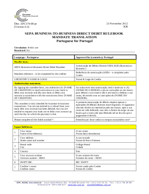 SEPA B2B Direct Debit Mandate