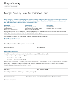 Morgan Stanley Bank Authorization Form