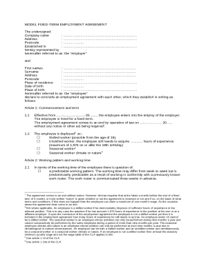 Fixed-Term Employment Agreement