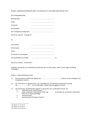 Dutch Temporary Employment Contract