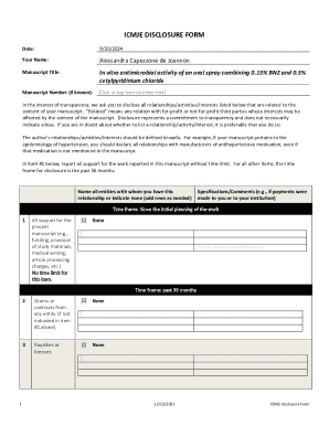 ICMJE Disclosure Form