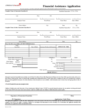 Financial Assistance Application