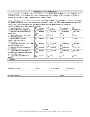 Applicant Appraisal Form
