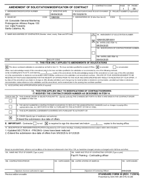 Amendment of Solicitation/Modification of Contract