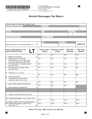 Colorado Alcohol Beverages Tax Return