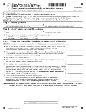 Illinois Schedule K-1-T(3) Form