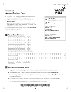 WA529 Invest Account Features Form
