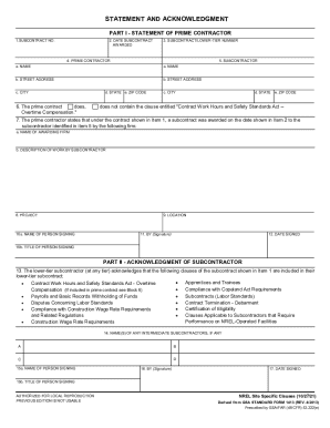 Statement and Acknowledgment Form