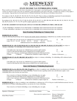State Income Tax Withholding Form