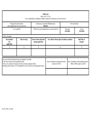 Form 11B Address Shifting Application