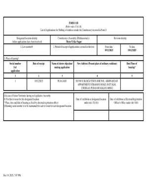 Form 11B Address Shifting Application