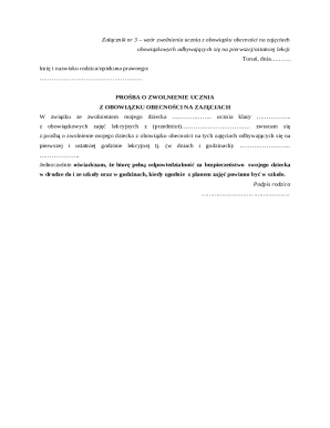 Student Absence Permission Form