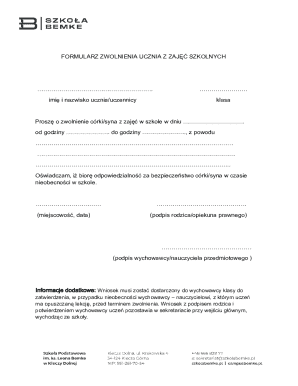 Student Absence Permission Form