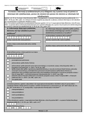 Grant Application Form - De Minimis Aid