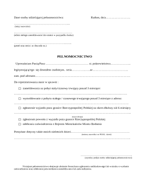 Poland Power of Attorney for Residency Registration