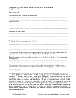 Employment Application Form