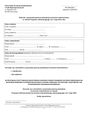 Poland Health Resort Treatment Financial Aid Application