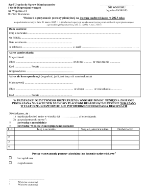 Poland Reimbursement Form for Sanatorium Treatment