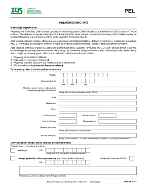 PEL Power of Attorney Form