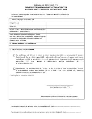 PPK Participant Declaration