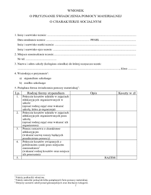 Polish Student Financial Aid Application