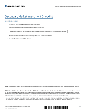 Secondary Market Investment Authorization Form