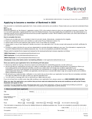 Bankmed Membership Application Form
