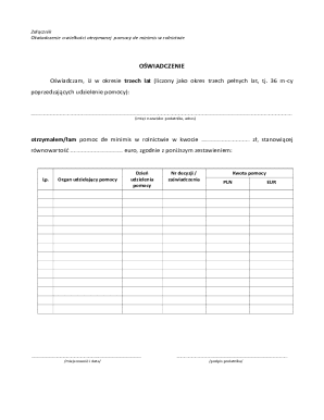 Agricultural De Minimis Aid Declaration