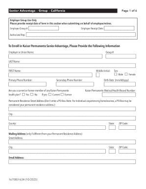 Kaiser Permanente Senior Advantage Enrollment Form