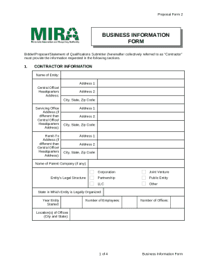 Business Proposal Form