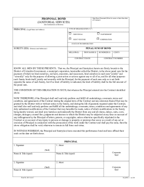 Proposal Bond for Janitorial Services